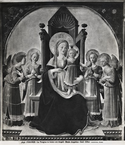 Anderson — Firenze - La Vergine in trono con Angeli - Beato Angelico - Gall. Uffizi — insieme